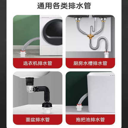 厨房下水管防返臭神器卫生间洗衣机地漏堵口硅胶密封塞圈水槽菜盆