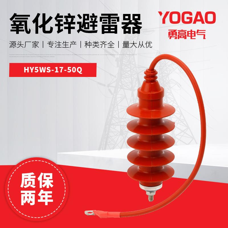 勇高10KV高压避雷器YHHY5WS-17/50Q带电缆复合金属氧化锌避雷器