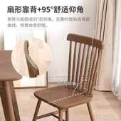 实餐木椅家用中古餐见详情桌椅子商用复古餐子厅凳靠背胡桃茶桌温