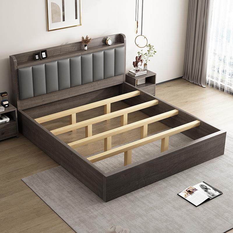 实LBR木床床简约现代1.8米米软包双人主卧1.家用出租房榻榻单人5