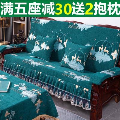 实木红木质沙发坐垫四季加厚海绵带靠背中式连体防滑垫子冬季定