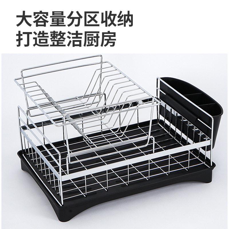 可拆卸厨房双层碗碟架家用不锈钢餐具收纳置物架碗筷沥水架放碗架