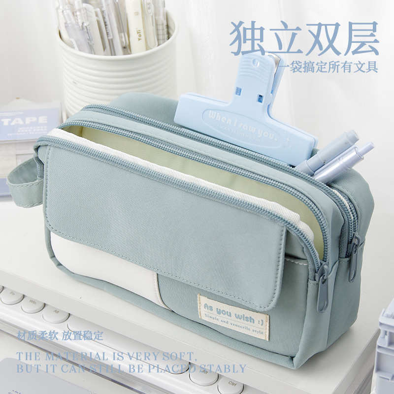 笔袋小众不撞款简约大容量笔袋耐脏文具笔袋小学生高级感铅笔盒女