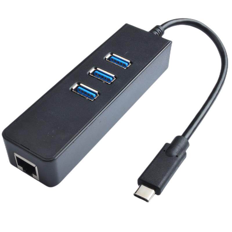 TYPEC转RJ45 千兆网卡加USB3.0HUB延长线USB有线网卡电脑外置网路接口