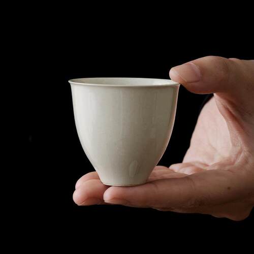 草木灰陶瓷小茶杯个人专用主人杯家用办公室中式丁制喝茶杯子