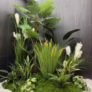 仿真绿植造景采光井天井造景楼梯角落装饰玄关橱窗假树景观植物