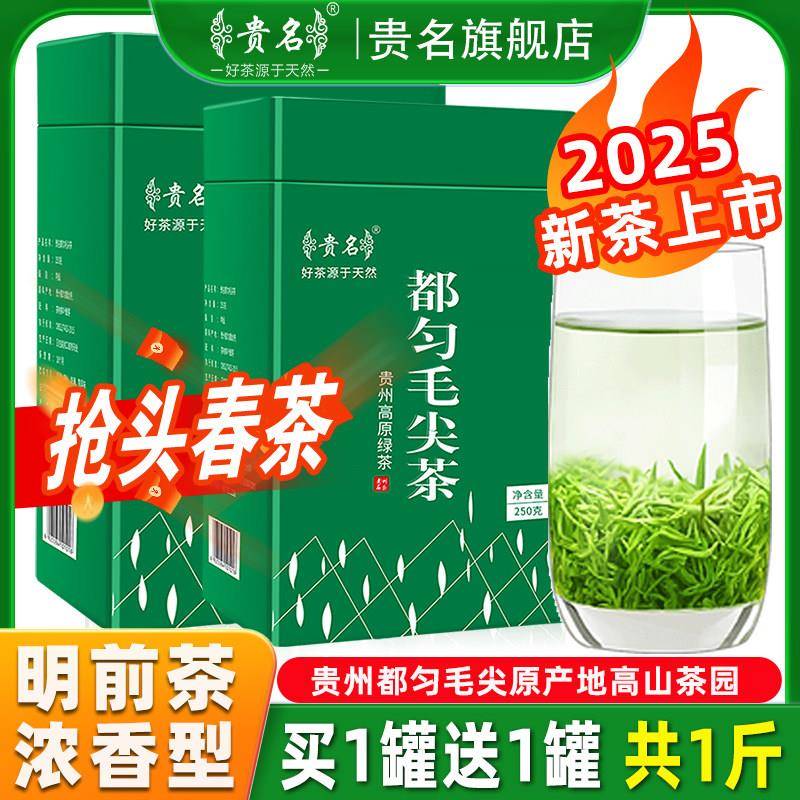 贵州都匀毛尖茶叶2025新茶特级云雾绿茶明前春茶浓香型罐装共500g