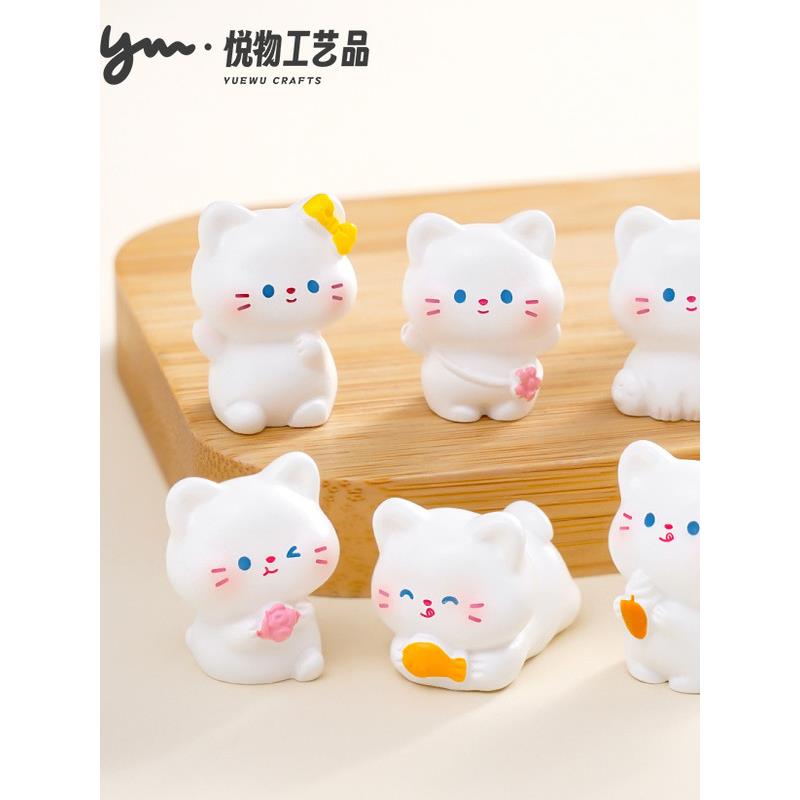可爱贪吃趴趴小猫咪公仔萌粒 diy装饰品盲袋挂配件手工桌面小摆件