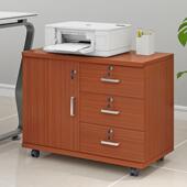 办公008室桌文件型柜桌资料柜带锁储物下柜旁带轮矮柜木质抽屉小