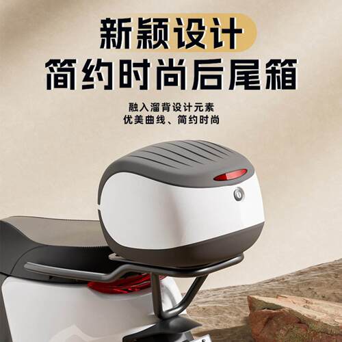 电瓶车后背收纳箱电动车后备尾箱通用大号踏板摩托加厚储物箱防抖