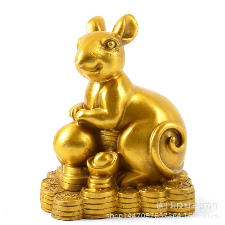 铜器十二生肖摆件古玩属鼠牛虎属兔龙蛇马羊猴鸡狗猪金属工艺品