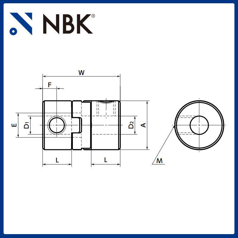 NBK MOS-C挠性联轴器 十字滑块型定位螺丝固定型 夹紧型 连轴器