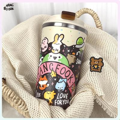 Hangfook保温女大容量学生保温咖啡杯400ml超轻便携防漏买一送三