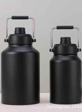 大容量户外旅行水壶双层镀铜不锈钢保温杯64oz128oz露营保冷冰桶