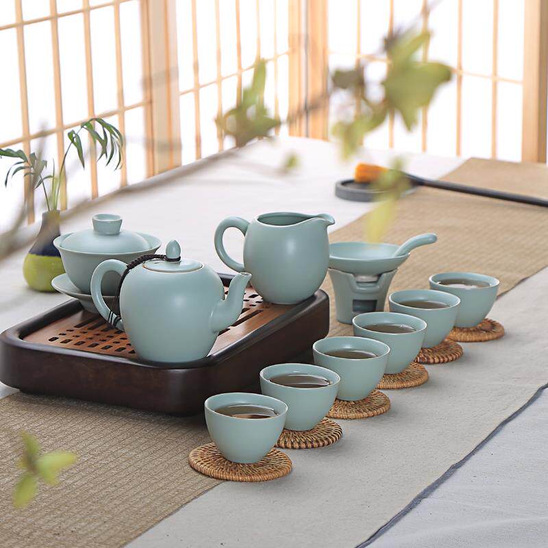正品寒舍汝窑茶具功茶套装整套汝瓷夫家用中式简约壶茶盖碗陶杯瓷