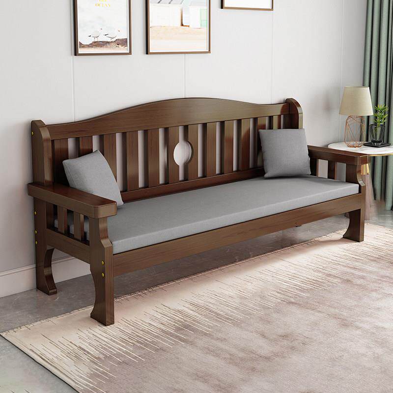 实木沙发组合小户型客厅新中式简约三人位出租房木质沙发靠背长椅