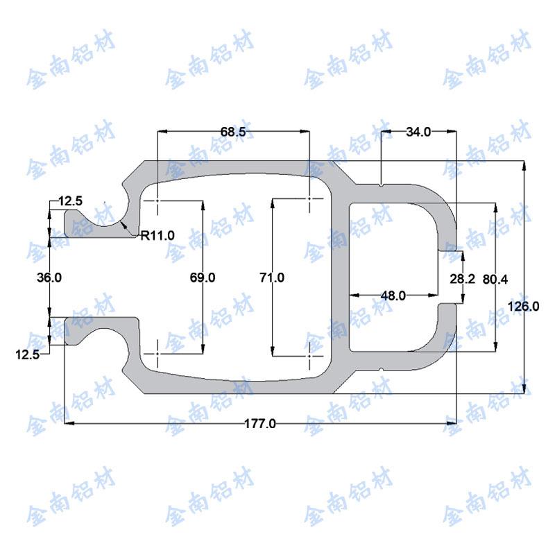 合金滑轨 铝DGJ型材铝吊轨 大型截面合金自铝行葫芦线重铝轨道天