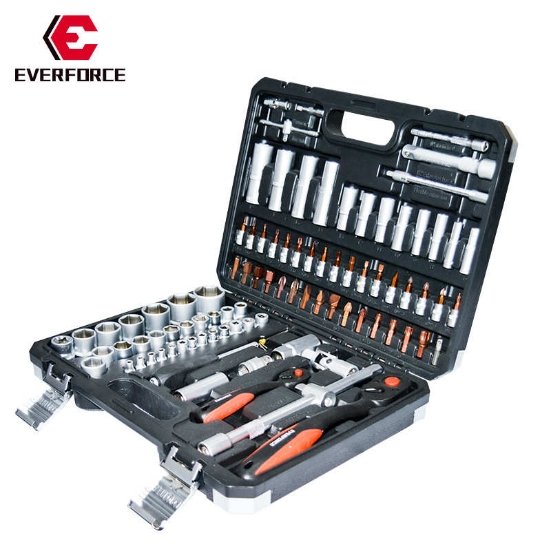 汽快速钢组合保汽车修理94pcs工具箱五金工具工具套铬扳手棘轮钒