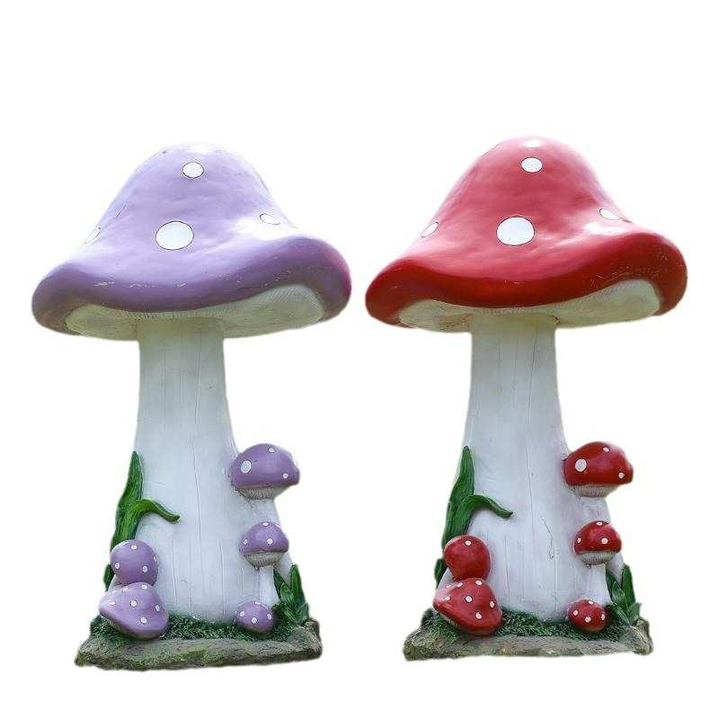 户外仿真蘑菇雕塑玻璃钢花园庭院幼儿园别墅园林景区植物装饰摆件