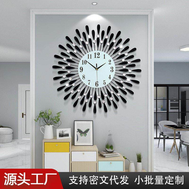 简约客厅挂钟装饰挂钟静音表个性创意时尚时钟轻奢风创意静音钟表