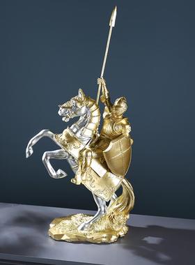 正品轻奢战式马北摆欧武士设家居饰品新中品客厅玄关办公室工艺大