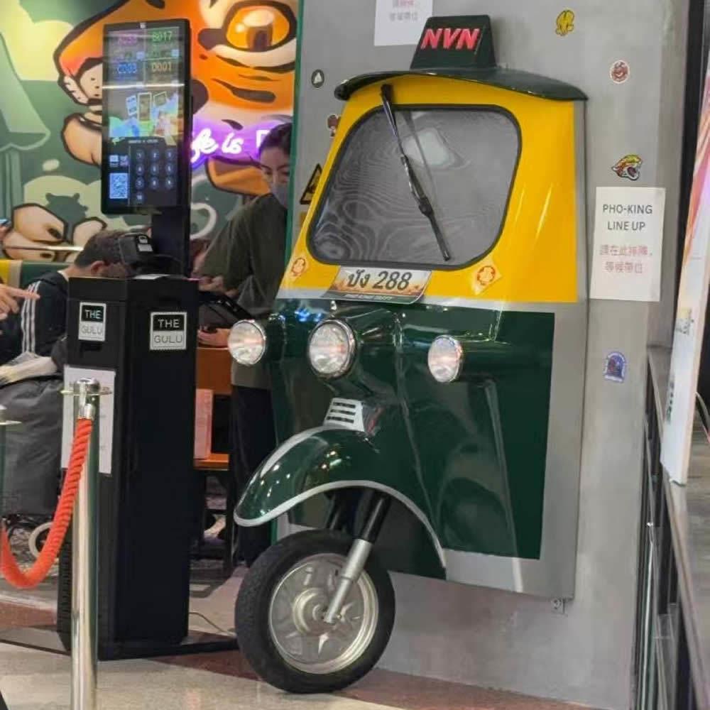 复古泰国嘟嘟车车头模型泰式风格门店装饰道具金属复古老爷车