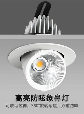 led象鼻灯COB射灯嵌入式筒灯天花灯展厅服装店360度15w20w30w瓦