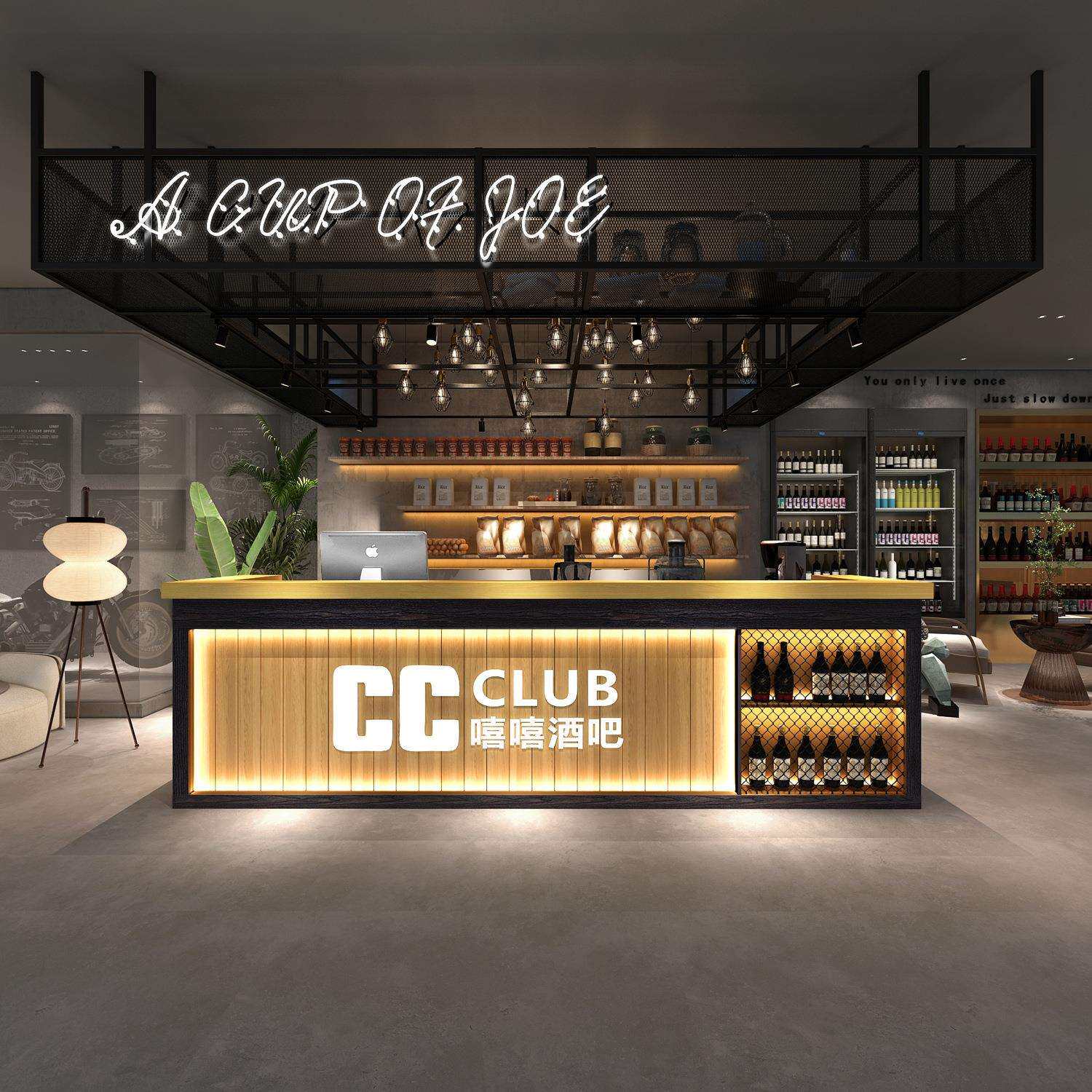 复古工业风收银台酒吧转角柜台店铺商用弧形吧台台球厅饭店餐饮店