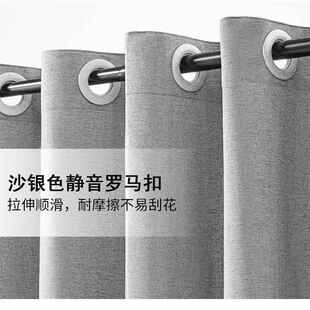 静音罗马环加厚涤纶布浴帘 跨境220g仿麻布浴帘防水防霉浴室窗帘
