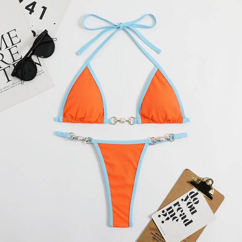 Bikini Pit Strip Fabric Swimsuit Women's Split Triangle