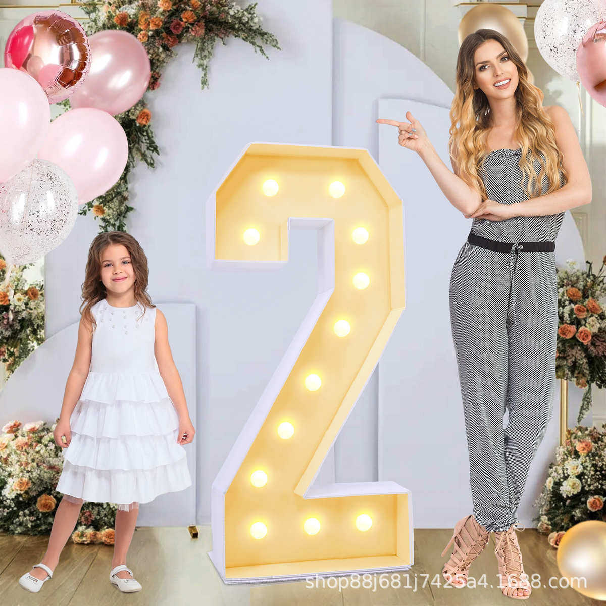 生日派对立体数字2字母LED发光灯kt板马赛克气球框架盒,节庆用品/礼品,吊顶纱幔,淘宝优惠券,粉丝福利购,淘宝优惠卷