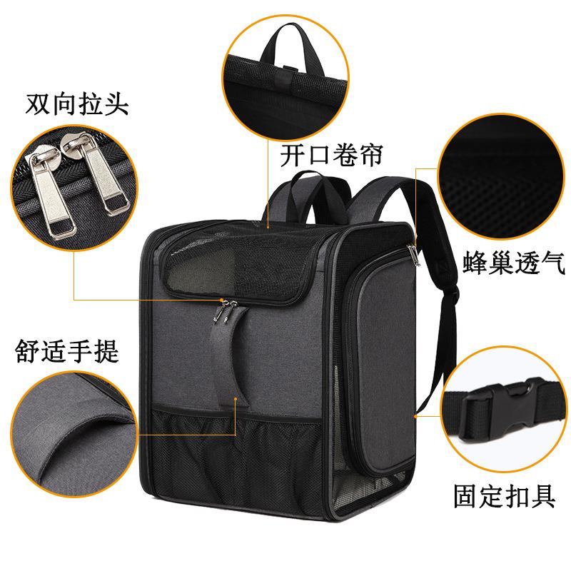 新款直销汉邦两侧可扩展猫包外出便捷拓展宠物双肩背包亚马逊宠物
