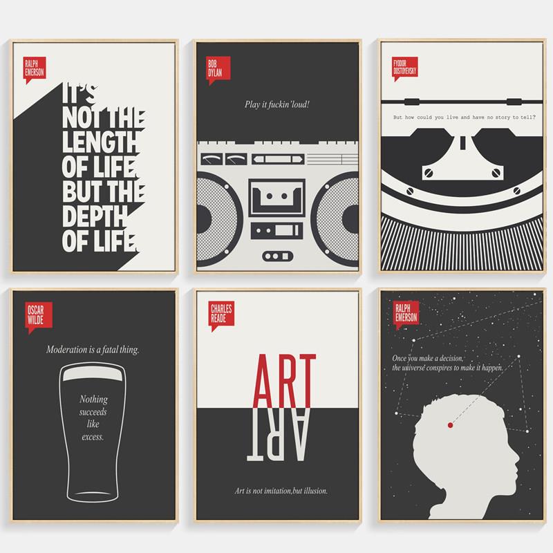 现代简约企业文化装饰画办公室创意墙壁挂画 英文励志名言现代装