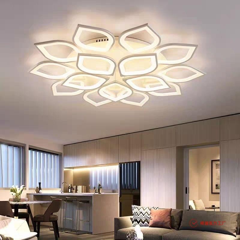LED莲花新款吸顶灯卧室客厅大灯简约现代创意餐厅花形大气灯具