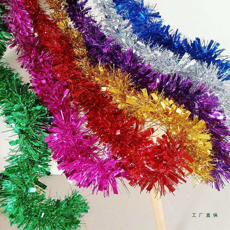 节庆圣诞加粗毛条吊顶装饰拉花彩带学校活动彩条舞台果篮装饰围边