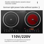 110V220V双头嵌入式 电陶瓷炉炒菜电磁炉双炉商用双炉家用美标