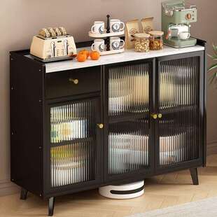 意式餐边柜置物架一体靠墙储物柜碗柜餐厅家用酒水柜沙发边茶水柜