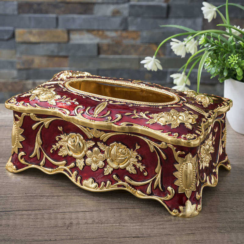 创意复古玫瑰花欧式大号纸巾盒客厅餐厅卫生间家用桌面金属抽纸盒,家居饰品,装饰纸巾盒,淘宝优惠券,粉丝福利购,淘宝优惠卷