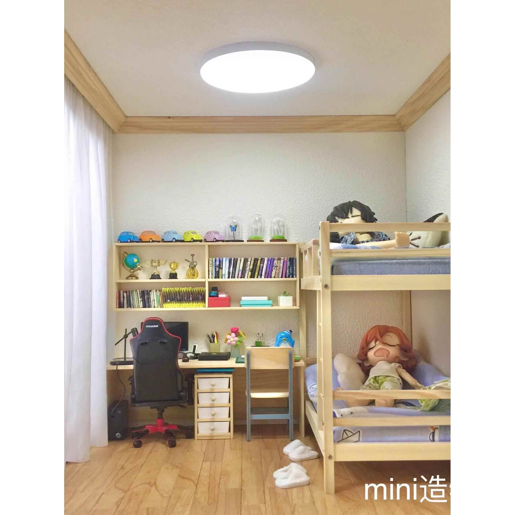 娃床 1/12分bjd gsc ob11娃屋家具实木床架上下床单人床双人床品