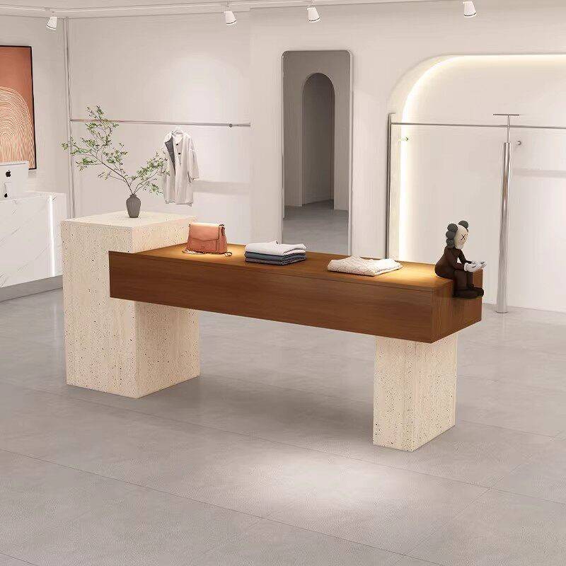 现代简约商场展台中岛流水台商业展示台陈列道具样品陈列台展示桌