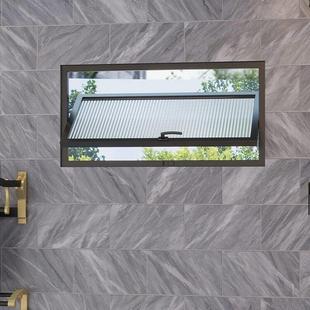 铝合金室内采光窗户网红360中轴旋转方形艺术玻璃窗暗卫窗定制