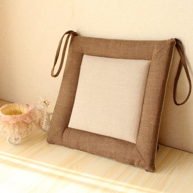 包邮中式亚麻椅垫坐垫布艺正方形现代简约四季家用餐厅餐椅座垫