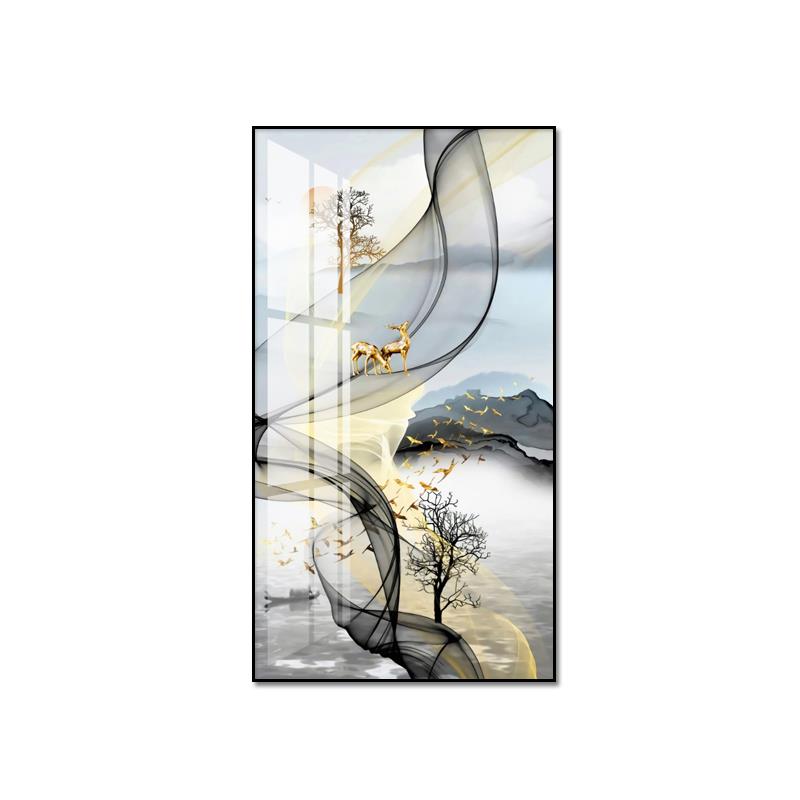 入过户玄关装饰玄画走廊道画00099现代简约2022新竖版幻挂画正对图片