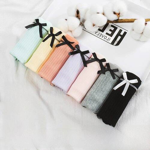 7Pack Women's Sexy Underwear -Lace Band Cotton Thong Pan