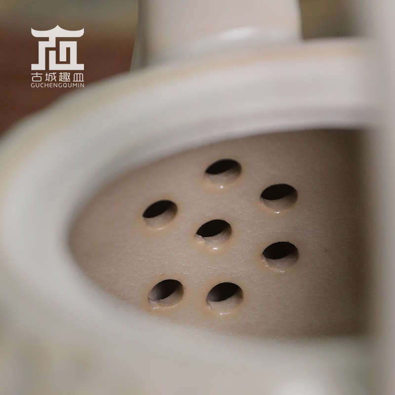 家用白泥粗陶提梁草木灰烧水煮茶壶新中式功夫茶具电陶炉套装静音