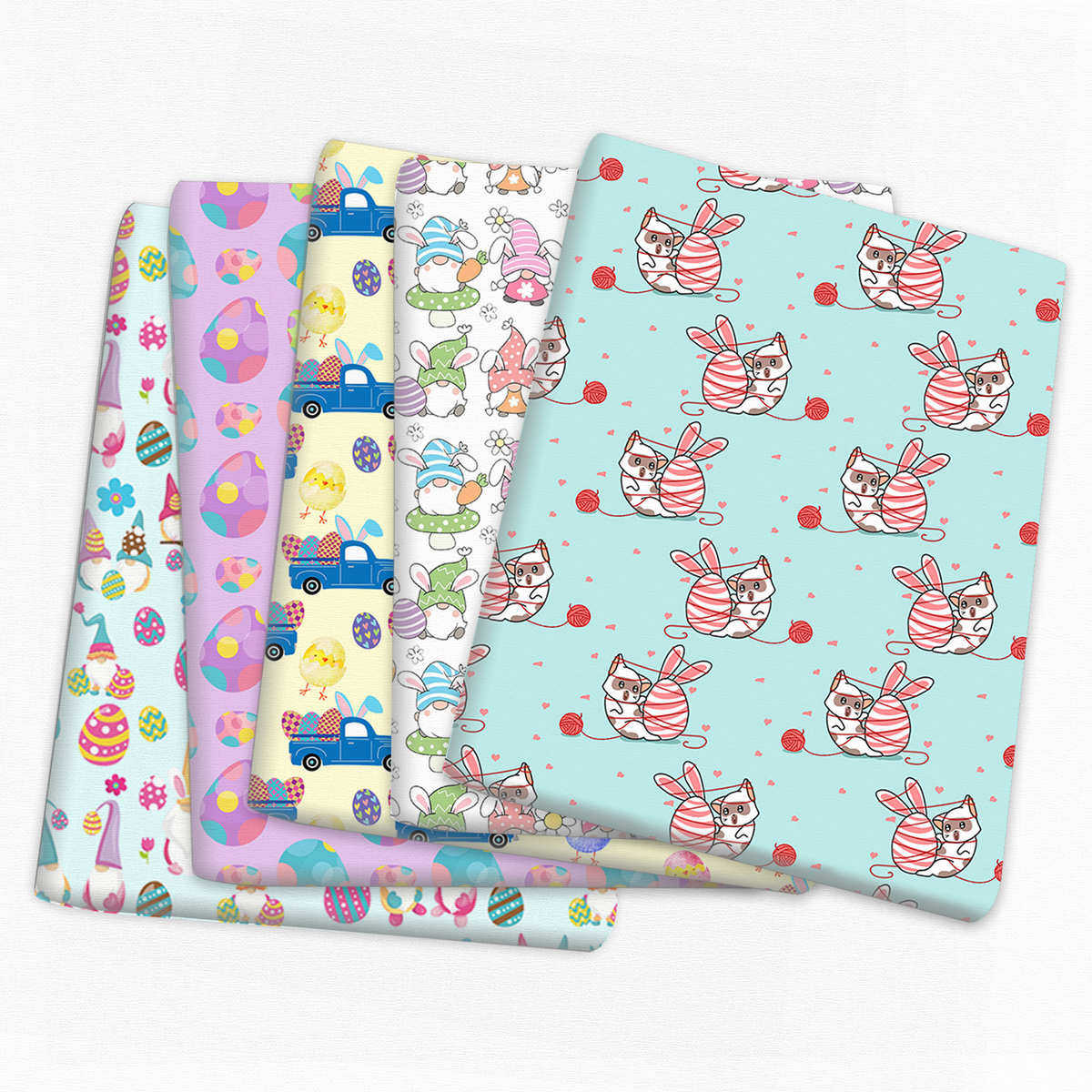 复活节系列薄款涤棉布或防水布DIY手工材料,1Yc35911