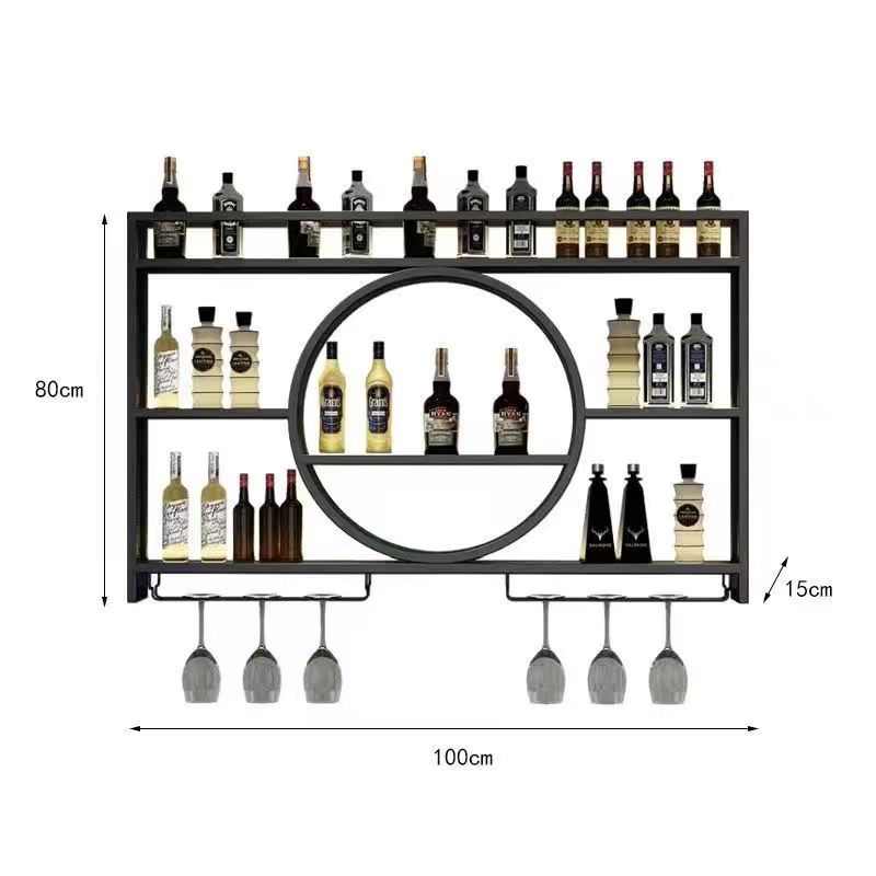 铁艺吧台酒架挂墙展示柜酒柜置物架墙上餐厅壁挂式现代红酒架墙