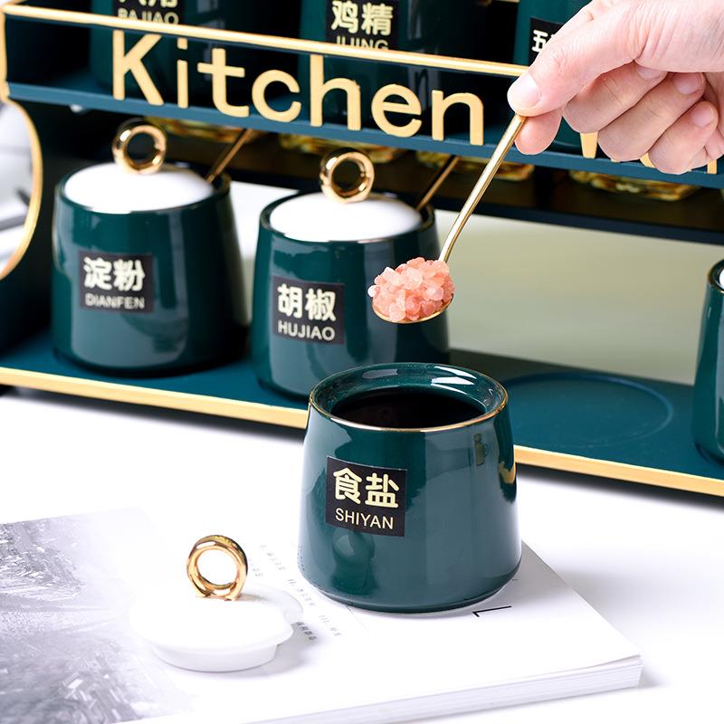 厨高颜值房调料品盐醋酱全套调油料瓶调味罐调TSW料盒套装家用组