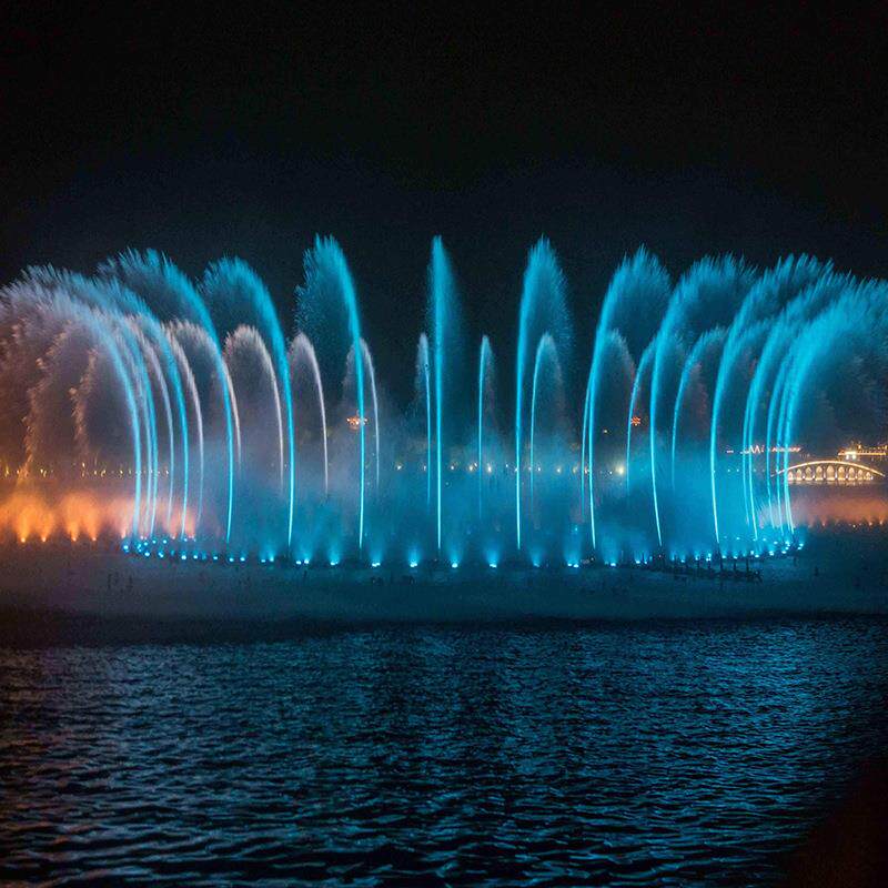 程安装湖面水制景灯光秀音乐喷泉工计作喷泉设备设生产AMI厂家