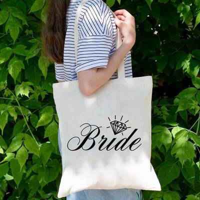 【跨境新娘季爆单】Bride/TeamBride字母帆布手提袋 派对帆布袋